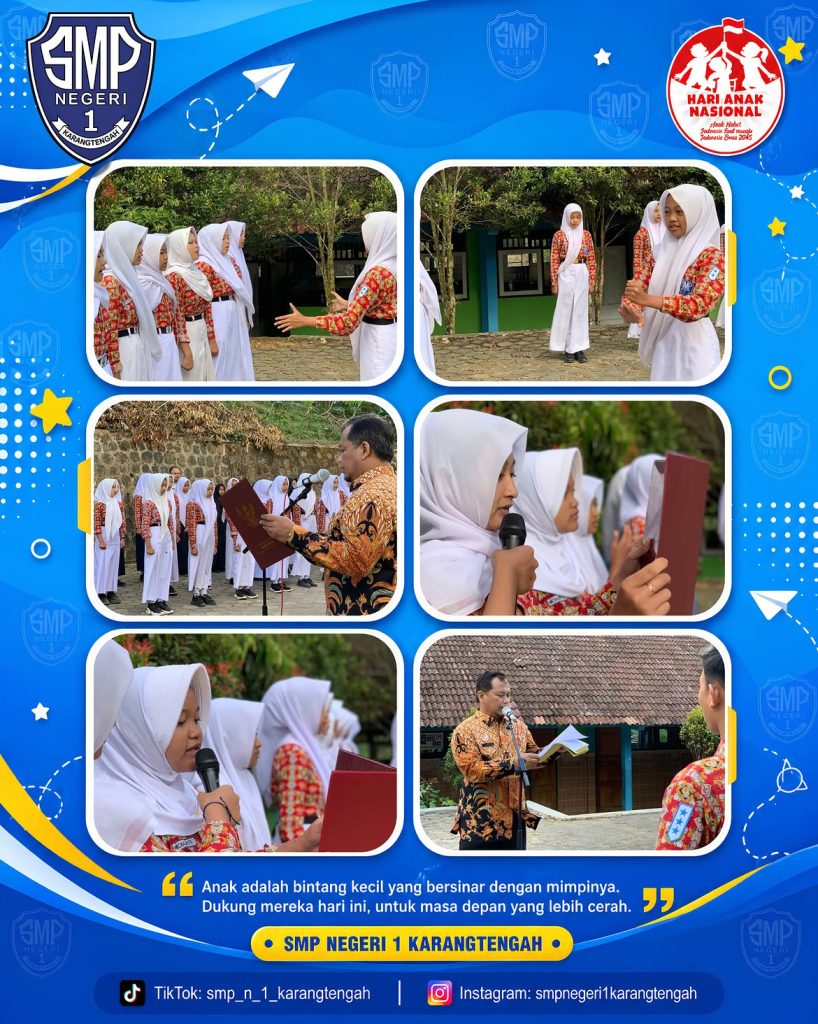 Semarak Hari Anak Nasional 2026 di SMP Negeri 1 Karangtengah: Dari Upacara Khidmat hingga Keceriaan Gobak Sodor 🌟 selamat hari anak nasional ke 42 🌟kamis, 23 juli 2026dalam rangka memperingati hari anak nas (2)