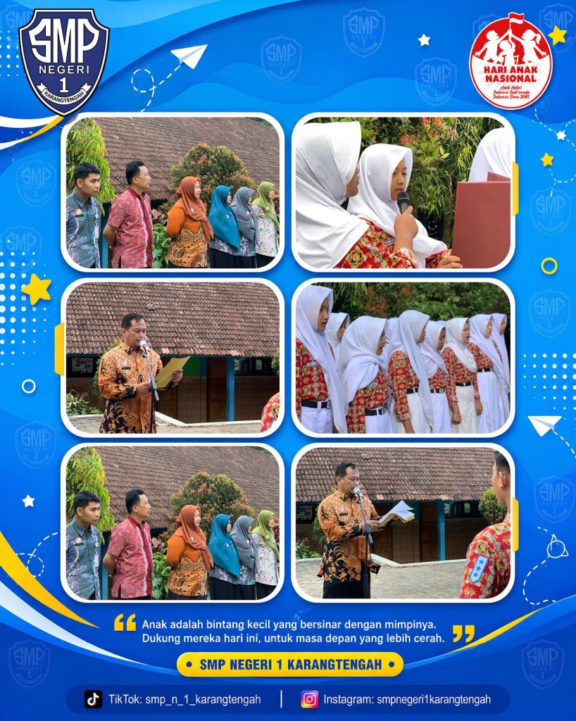 Semarak Hari Anak Nasional 2026 di SMP Negeri 1 Karangtengah: Dari Upacara Khidmat hingga Keceriaan Gobak Sodor 🌟 selamat hari anak nasional ke 42 🌟kamis, 23 juli 2026dalam rangka memperingati hari anak nas (3)