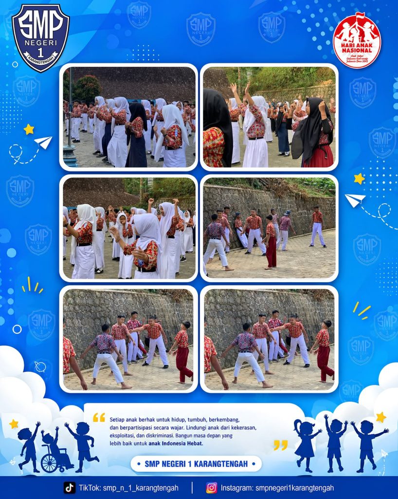 Semarak Hari Anak Nasional 2026 di SMP Negeri 1 Karangtengah: Dari Upacara Khidmat hingga Keceriaan Gobak Sodor 🌟 selamat hari anak nasional ke 42 🌟kamis, 23 juli 2026dalam rangka memperingati hari anak nas (4)